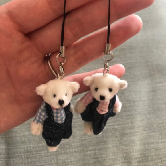 1 pair of mini bear cellphone charm, key charm - Picture 2 of 2